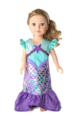 Little Adventures Doll Dress Purple Sparkle Mermaid> Doll Dress Ups