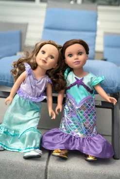 Little Adventures Doll Dress Purple Sparkle Mermaid><noscript><img width=