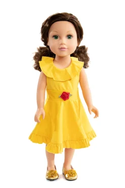 Little Adventures Doll Dress Yellow Beauty Twirl> Doll Dress Ups