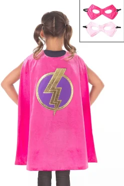 Little Adventures Pink Hero Cape & Mask Set> Cloaks