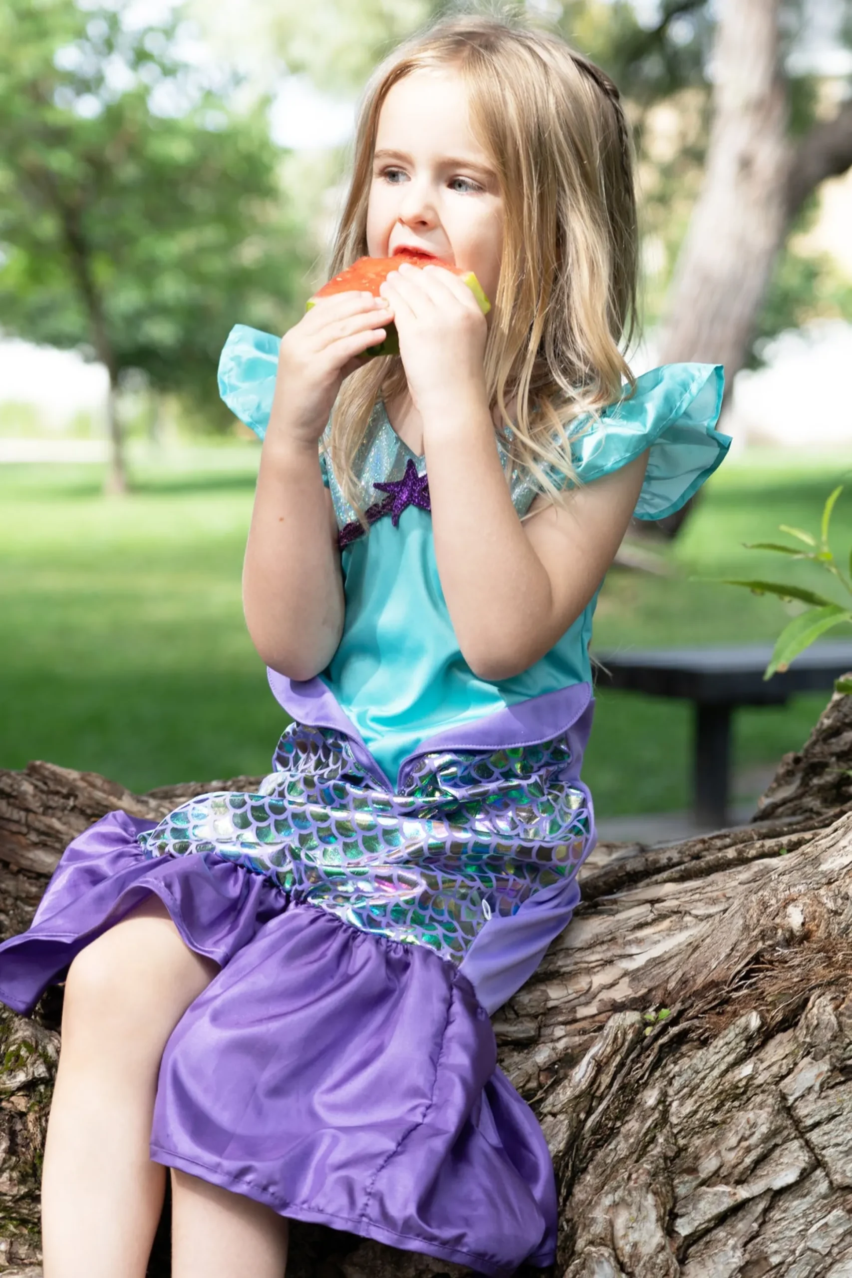 Little Adventures Purple Sparkle Mermaid> Dresses