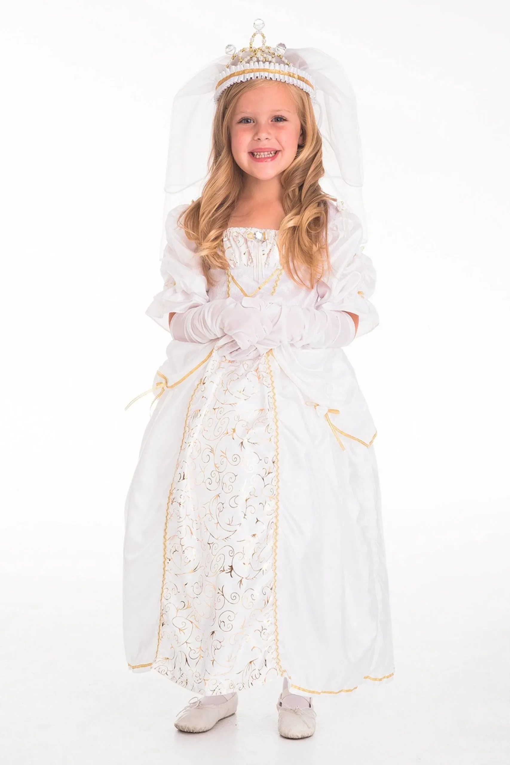 Little Adventures White Princess Gloves> Accessories
